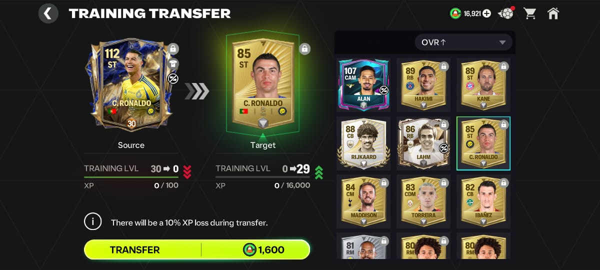 Panduan Transfer Latihan (Training Transfer) di EA Sports FC Mobile 26