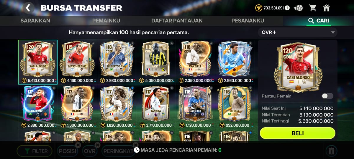 CDM Terbaik di FC Mobile 26